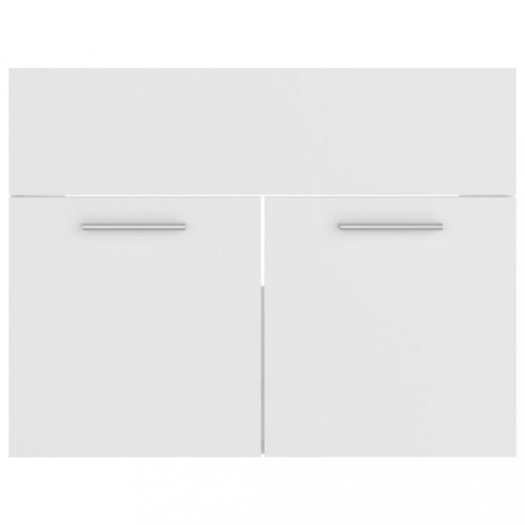 2 részes fehér szerelt fa fürdőszobai bútorszett