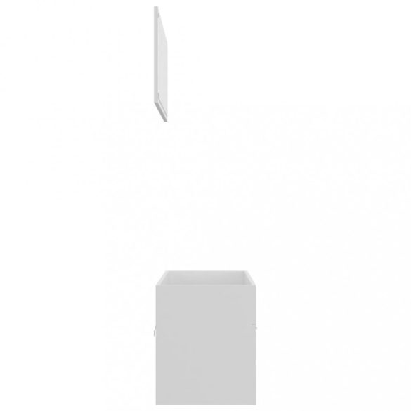 2 részes fehér szerelt fa fürdőszobai bútorszett