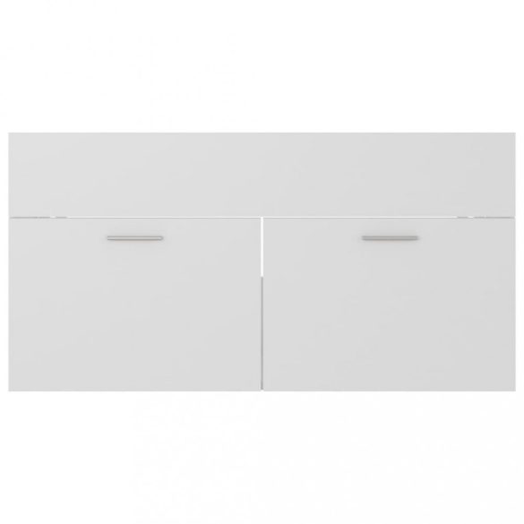 2 részes fehér szerelt fa fürdőszobai bútorszett