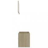 2 részes sonoma tölgy színű szerelt fa fürdőszobai bútorszett