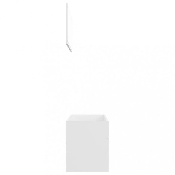 2 részes fehér szerelt fa fürdőszobai bútorszett