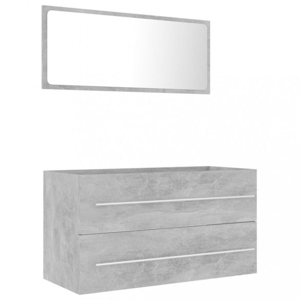 2 részes betonszürke forgácslap fürdőszobai bútorszett