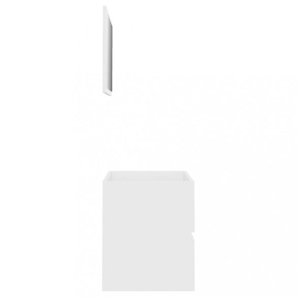 2 részes fehér szerelt fa fürdőszobai bútorszett