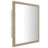 sonoma tölgy akril LED-es fürdőszobai tükör 40x8,5x37 cm