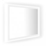 fehér akril LED-es fürdőszobai tükör 60 x 8,5 x 37 cm