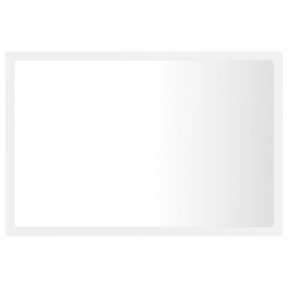 fehér akril LED-es fürdőszobai tükör 60 x 8,5 x 37 cm