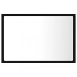 fekete akril LED-es fürdőszobai tükör 60x8,5x37 cm