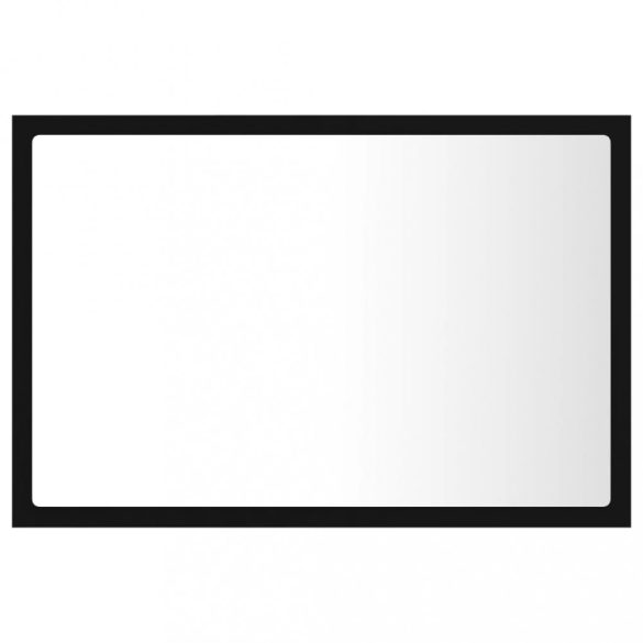 fekete akril LED-es fürdőszobai tükör 60x8,5x37 cm