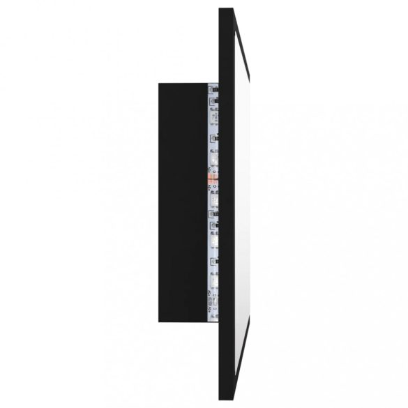 fekete akril LED-es fürdőszobai tükör 60x8,5x37 cm