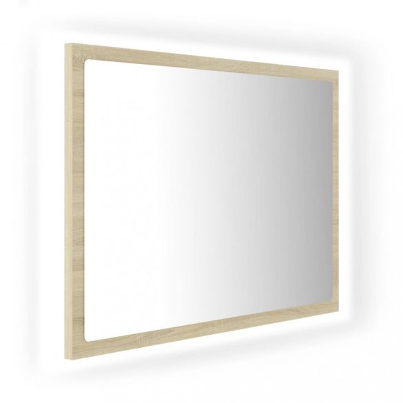 sonoma tölgy akril LED-es fürdőszobai tükör 60x8,5x37 cm