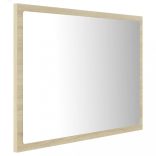 sonoma tölgy akril LED-es fürdőszobai tükör 60x8,5x37 cm