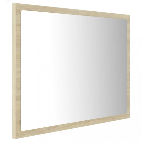 sonoma tölgy akril LED-es fürdőszobai tükör 60x8,5x37 cm