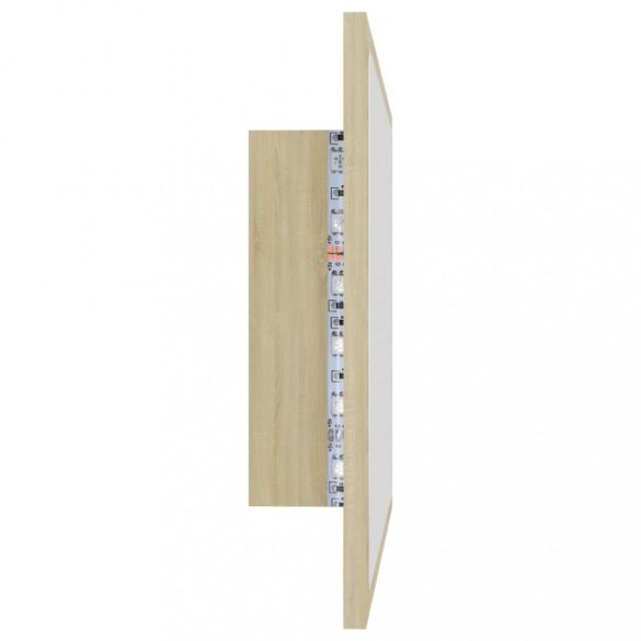 sonoma tölgy akril LED-es fürdőszobai tükör 60x8,5x37 cm
