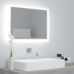 betonszürke akril LED-es fürdőszobatükör 60x8,5x37 cm