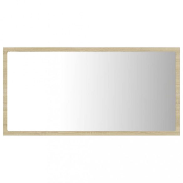sonoma-tölgy akril LED-es fürdőszobai tükör 80x8,5x37 cm