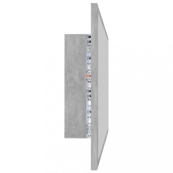 betonszürke akril LED-es fürdőszobatükör 80x8,5x37 cm