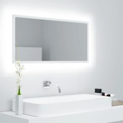 fehér akril LED-es fürdőszobai tükör 90 x 8,5 x 37 cm