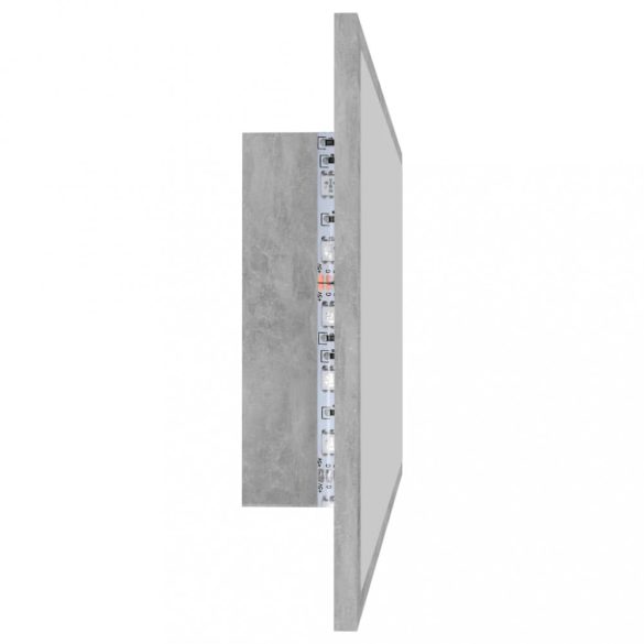 betonszürke akril LED-es fürdőszobatükör 90x8,5x37 cm