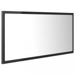 magasfényű szürke akril LED-es fürdőszobatükör 90x8,5x37 cm