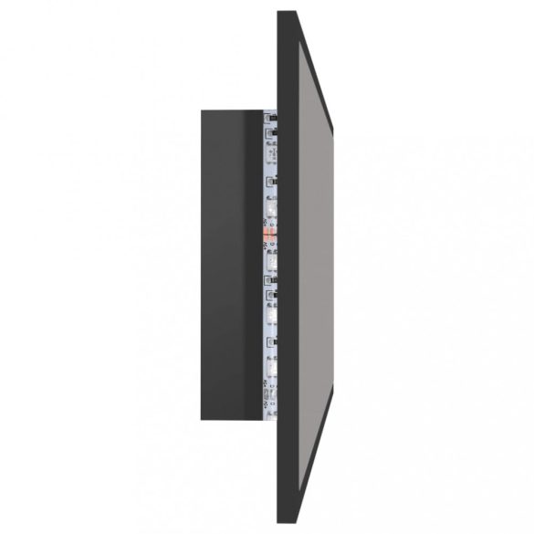 magasfényű szürke akril LED-es fürdőszobatükör 90x8,5x37 cm