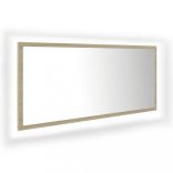 sonoma tölgy akril LED-es fürdőszobai tükör 100x8,5x37 cm