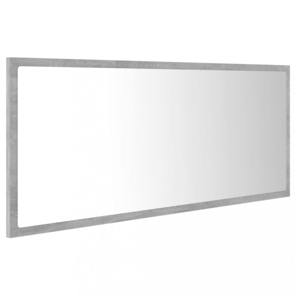 betonszürke akril LED-es fürdőszobatükör 100x8,5x37 cm
