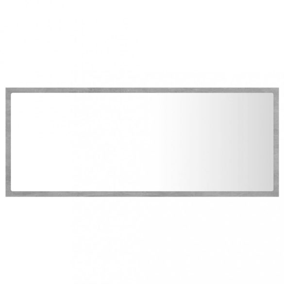betonszürke akril LED-es fürdőszobatükör 100x8,5x37 cm