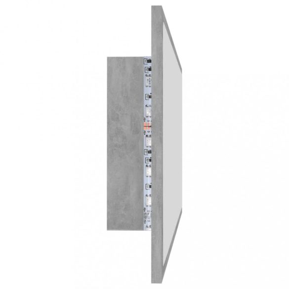 betonszürke akril LED-es fürdőszobatükör 100x8,5x37 cm