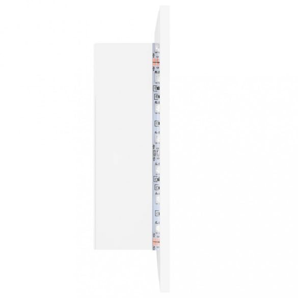 fehér akril LED-es fürdőszobaszekrény tükörrel 60x12x45 cm