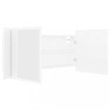 fehér akril LED-es fürdőszobaszekrény tükörrel 100 x 12 x 45 cm