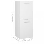 fehér szerelt fa fürdőszobaszekrény 30 x 30 x 80 cm