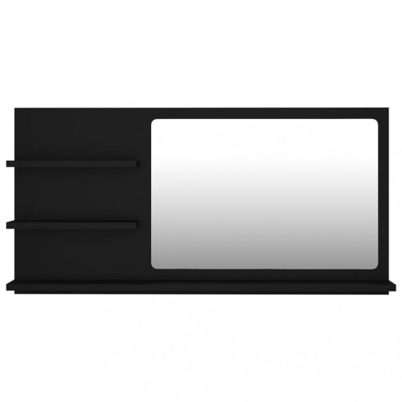 fekete szerelt fa fürdőszobai tükör 90 x 10,5 x 45 cm