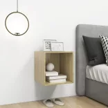 sonoma tölgy színű szerelt fa fali szekrény 37 x 37 x 37 cm