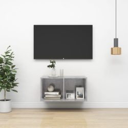   betonszürke szerelt fa falra szerelhető TV-szekrény 37x37x72 cm