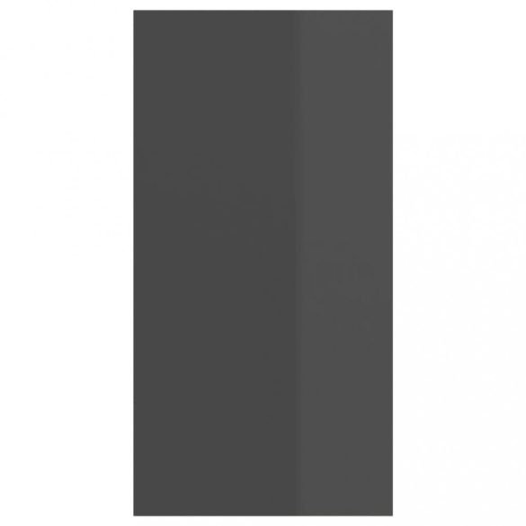 magasfényű szürke szerelt fa fali TV-szekrény 37 x 37 x 72 cm