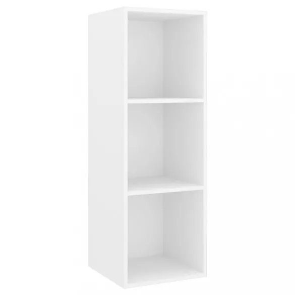 fehér szerelt fa falra szerelhető TV-szekrény 37 x 37 x 107 cm