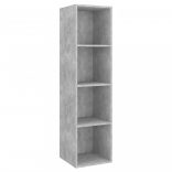 betonszürke szerelt fa fali TV-szekrény 37x37x142,5 cm