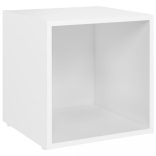 2 db fehér szerelt fa TV-szekrény 37 x 35 x 37 cm