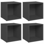 4 db szürke szerelt fa TV-szekrény 37 x 35 x 37 cm