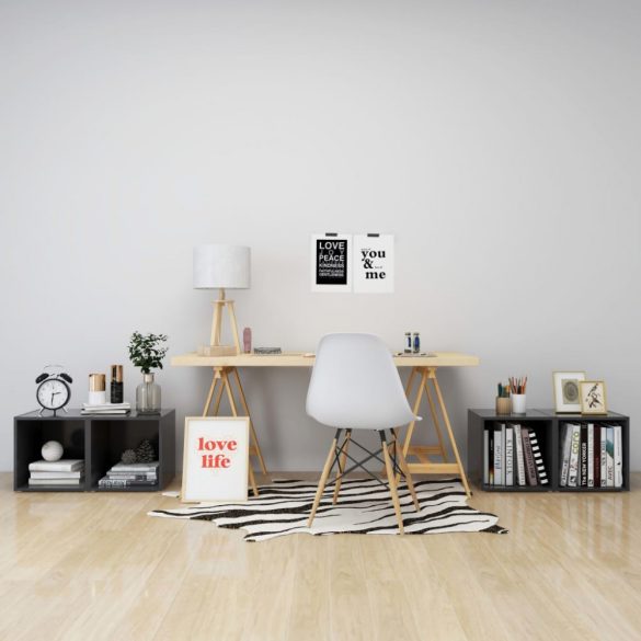 4 db szürke szerelt fa TV-szekrény 37 x 35 x 37 cm