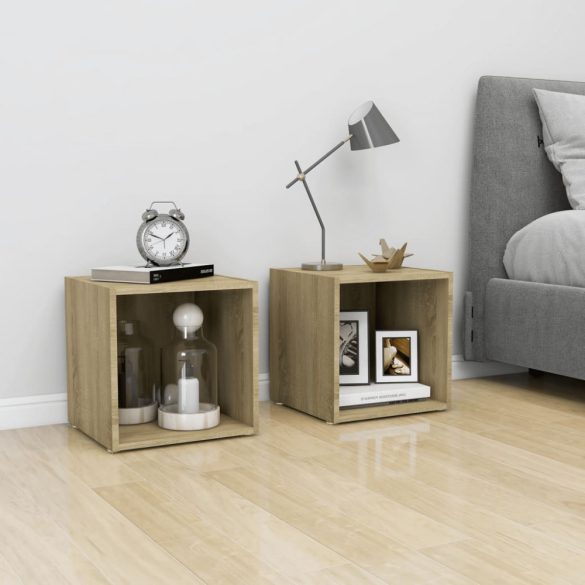 sonoma tölgy színű szerelt fa TV-szekrény 37 x 35 x 37 cm