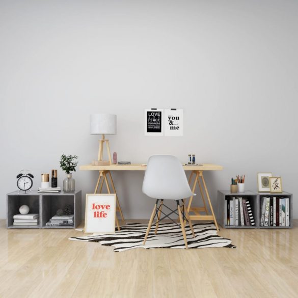 4 db betonszürke szerelt fa TV-szekrény 37 x 35 x 37 cm