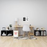 4 db magasfényű szürke szerelt fa TV-szekrény 37 x 35 x 37 cm