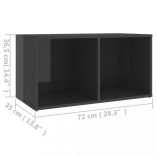 magasfényű szürke szerelt fa TV-szekrény 72 x 35 x 36,5 cm