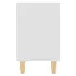 2 db fehér éjjeliszekrény tömör fa lábakkal 40 x 30 x 50 cm