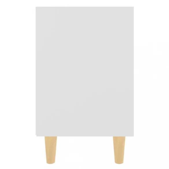 2 db fehér éjjeliszekrény tömör fa lábakkal 40 x 30 x 50 cm
