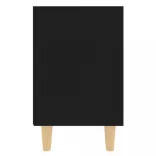 fekete éjjeliszekrény tömör fa lábakkal 40 x 30 x 50 cm