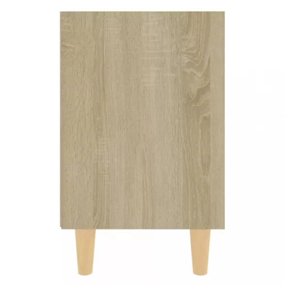 2 db tölgyszínű éjjeliszekrény tömör fa lábakkal 40x30x50 cm