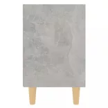 betonszürke éjjeliszekrény tömör fa lábakkal 40 x 30 x 50 cm