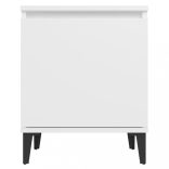 fehér éjjeliszekrény fém lábakkal 40 x 30 x 50 cm